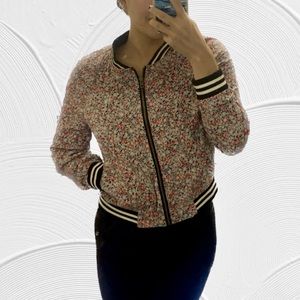 American eagle floral bomber